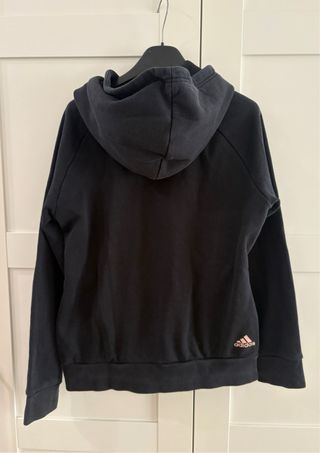 Felpa Adidas donna nera con logo rosa taglia M