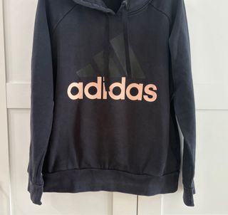 Felpa Adidas donna nera con logo rosa taglia M