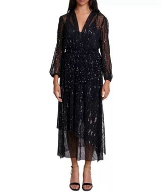 Vestido fiesta negro lentejuelas