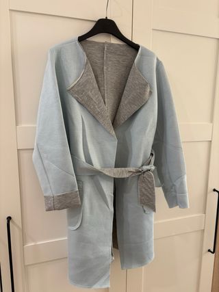 Cappottino donna blu e grigio