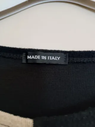 Jersey mujer bloques color beige y negro