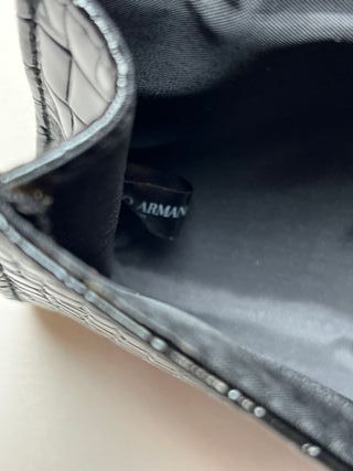 Pochette Armani simil coccodrillo nera