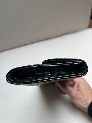 Pochette Armani simil coccodrillo nera