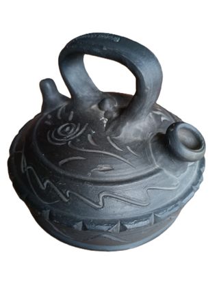 Botijo Verdú de cerámica negra