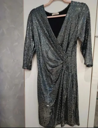 Abito paillettes argento taglia unica