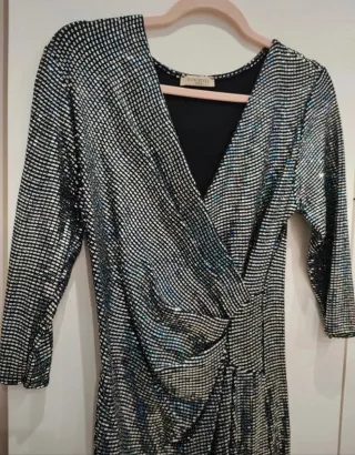 Abito paillettes argento taglia unica