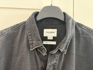 Camicia Uomo Denim Pull&Bear Nera Taglia M