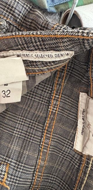 Pantaloni uomo fantasia a quadri taglia 46 ititali