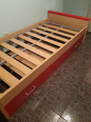Cama nido 90x190 madera y metal nueva