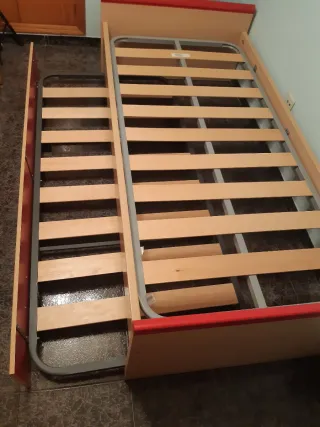 Cama nido 90x190 madera y metal nueva