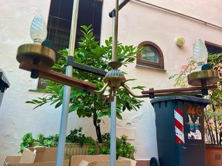 Lampadario Vintage Design Stilnovo vetri opalini