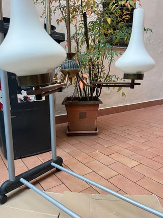 Lampadario Vintage Design Stilnovo vetri opalini