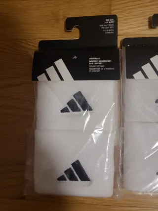 Muñequeras Adidas Blancas (Pack 2)