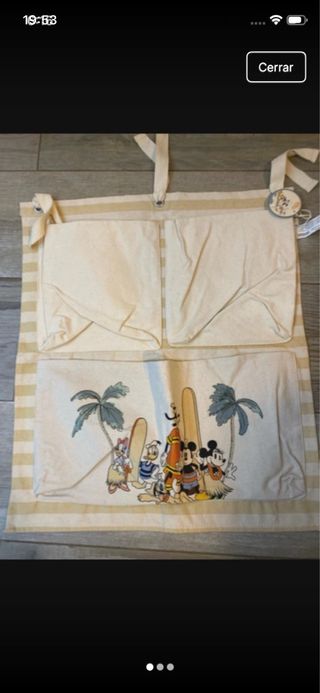 Bolsa tela 3 bolsillos porta objetos coche