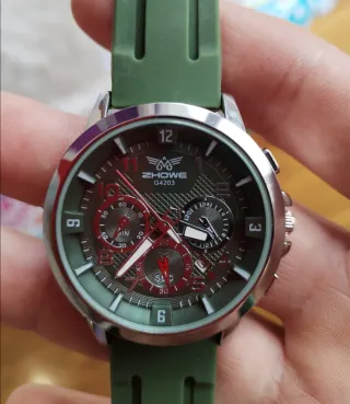 Reloj Zhowe G4203 Verde y Plateado