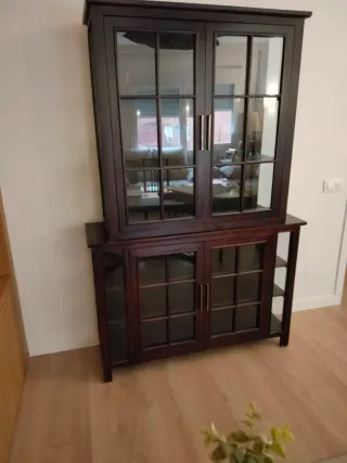 Vitrina madera maciza olmo wengué