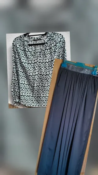 Conjunto Blusa Massimo Dutti y Falda Larga