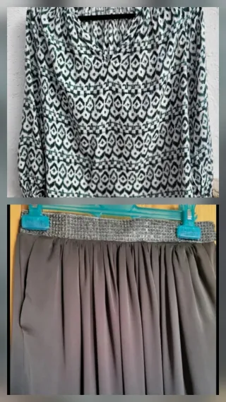 Conjunto Blusa Massimo Dutti y Falda Larga