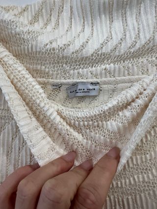 Jersey beige escote Bardot talla M