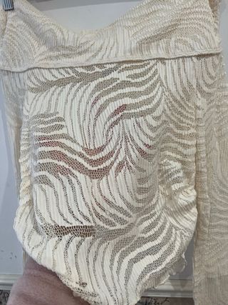 Jersey beige escote Bardot talla M