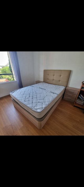 Cama Matrimonio con Almacenaje y Colchón