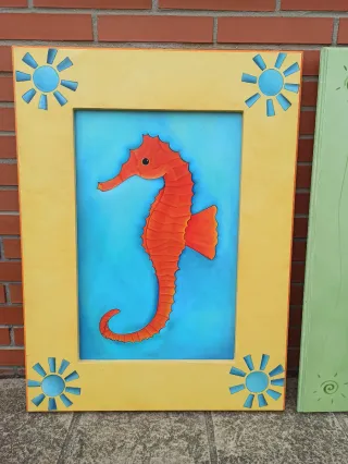 2 Cuadros Infantiles Madera 60x80