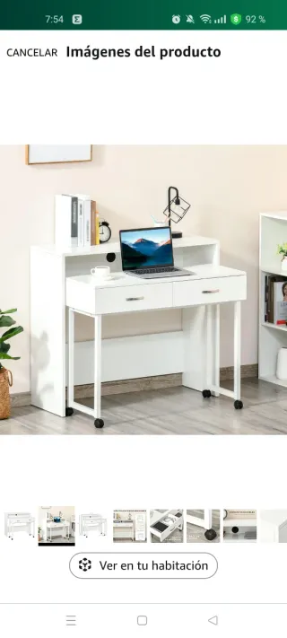 Escritorio HOMCOM Apilable con Ruedas