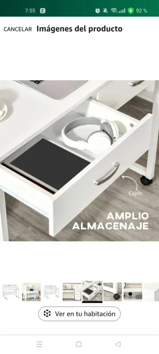 Escritorio HOMCOM Apilable con Ruedas