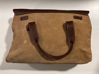 Bolso vintage de viaje de piel y ante Occidental