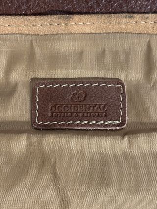 Bolso vintage de viaje de piel y ante Occidental