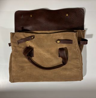 Bolso vintage de viaje de piel y ante Occidental