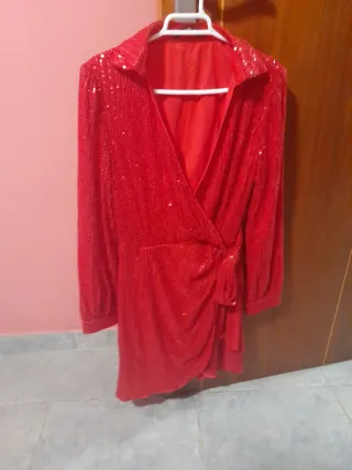 Vestido rojo lentejuelas