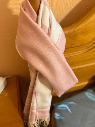 Bufanda Chanel Rosa y Beige