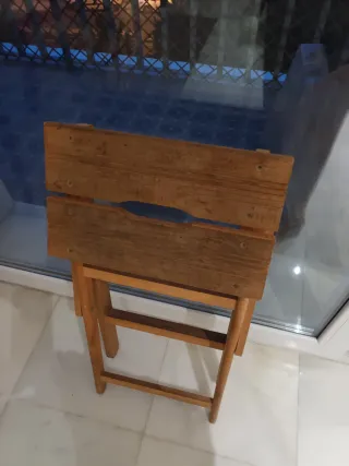 Escalera madera 3 peldaños