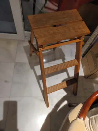 Escalera madera 3 peldaños