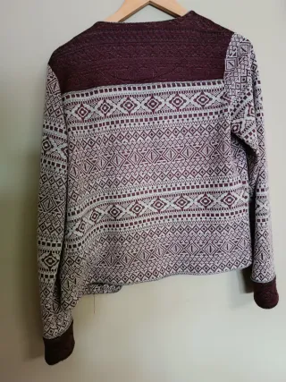 Rebeca punto bicolor beige y morado