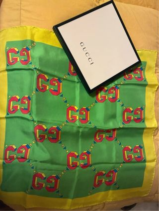Foulard Gucci GG Logo Verde Giallo