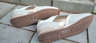 Deportivas Pepe Jeans Blancas y Doradas