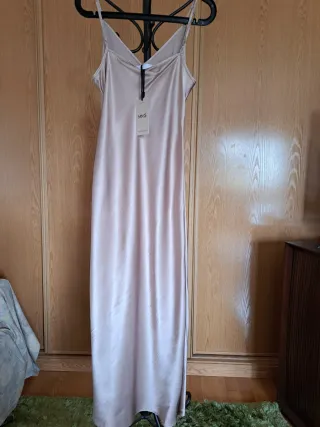 Vestido lencero Mango rosa empolvado