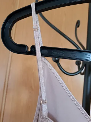 Vestido lencero Mango rosa empolvado