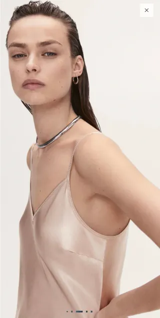 Vestido lencero Mango rosa empolvado