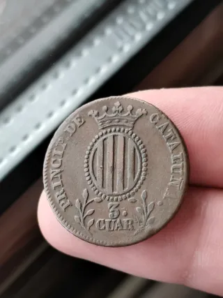 Moneda de 3 cuartos 1838 Isabel II