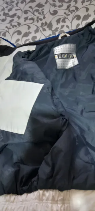 Parka da sci blu e bianco