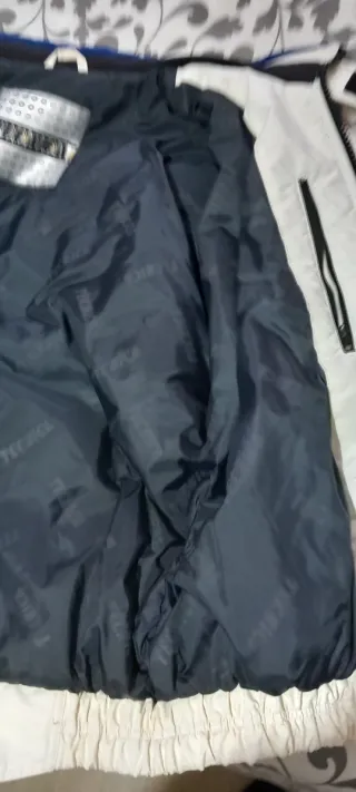 Parka da sci blu e bianco