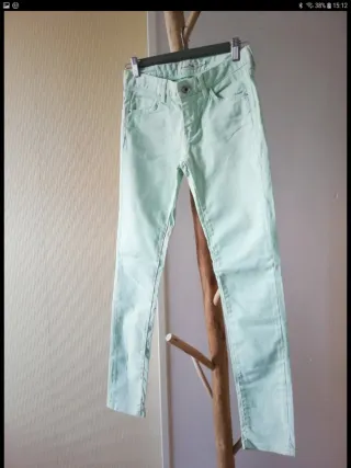 Pantalones Massimo Dutti verdes Talla XS