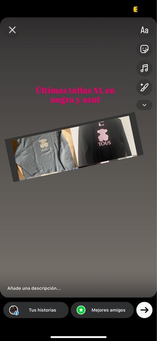 Sudadera Tous XL Negra y Azul