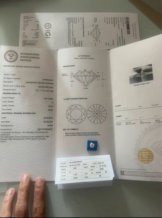 Diamante 1.39ct IGI Certificado Laboratorio