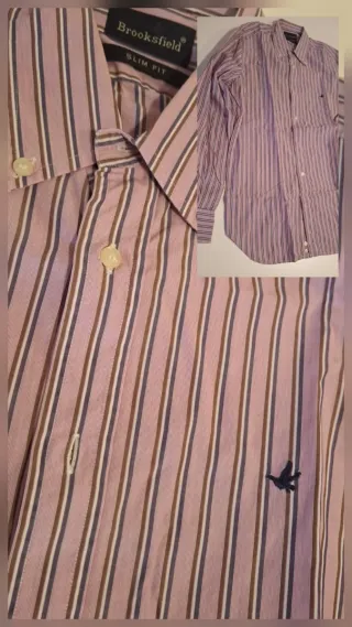 Camisa italiana Brooksfield Slim Fit Talla 39 M