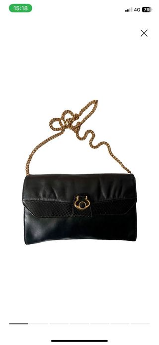 Borsa vera pelle vintage catenella oro