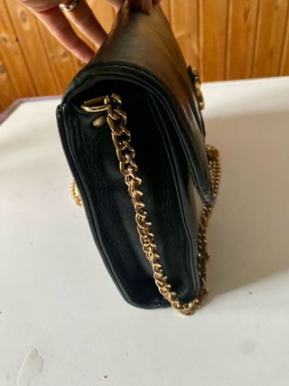 Borsa vera pelle vintage catenella oro